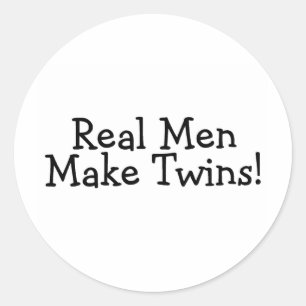 Real Men Make Twins (Blk) Classic Round Sticker