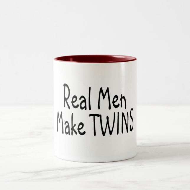 Real Men Make Twins Two-Tone Coffee Mug (Center)