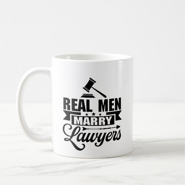 Real Men Marry Lawyers Gift For Husband Coffee Mug (Left)