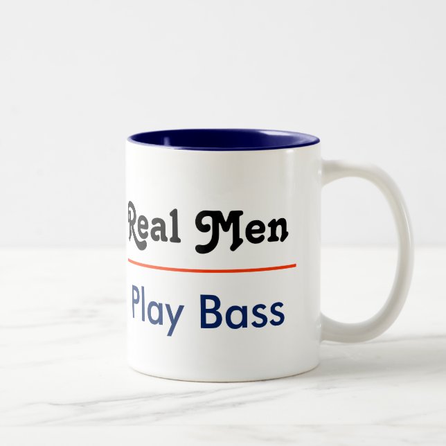 Real Men Play Bass Two-Tone Coffee Mug (Right)