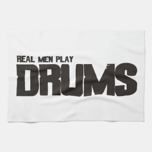 Real Men Play Drums Tea Towel