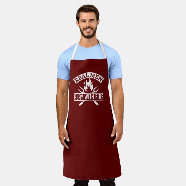 Real Men Play With Fire Apron (Worn)