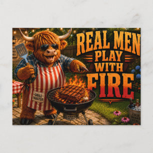 Real Men Play with Fire Postcard