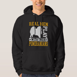 Real Men Play With Pomeranian Dog Puppie Lover Hoodie