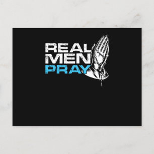Real Men Pray Prayer Religion Faith Church God Gif Postcard