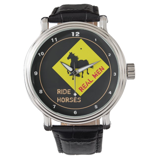 Real Men Ride Horses & Black Horse Party / Rodeo  Watch (Front)