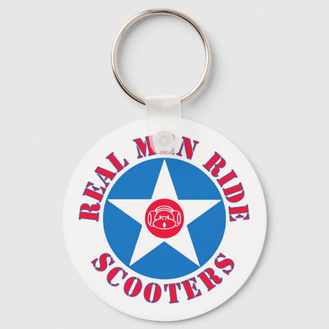 Real Men Ride Scooters Key Ring (Front)