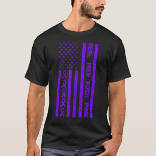 Real Men Rock Pink Us Flag T-Shirt