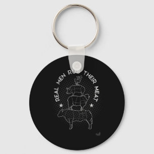 Real Men Rub Their Meat Bbq Smoker Master  Key Ring