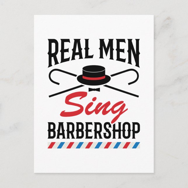 Real Men Sing Barbershop Singer Singing Postcard (Front)
