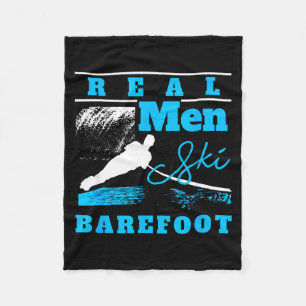 Real men ski barefoot extreme sports ski rope wate fleece blanket