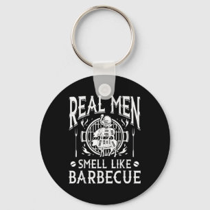 Real Men Smell Like Bbq Barbeque Funny Grilling Pi Key Ring