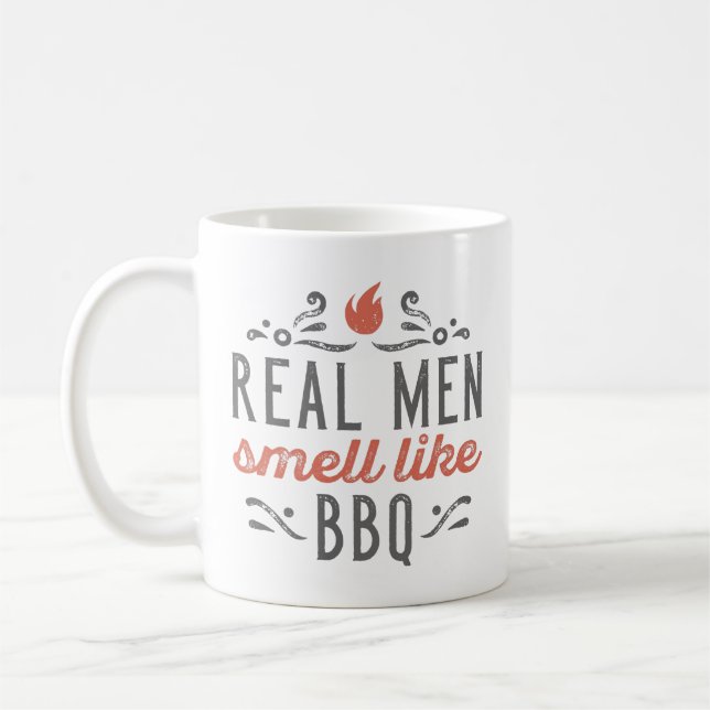 Real Men Smell Like BBQ Coffee Mug (Left)