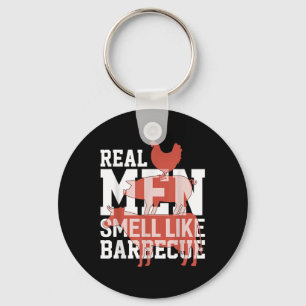 Real Men Smell Like Bbq Funny Bbq Smoker Barbecue Key Ring