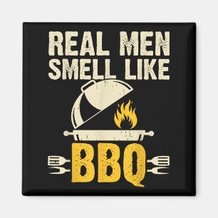 Real Men Smell Like Bbq Grilling Smoker Outdoor Magnet