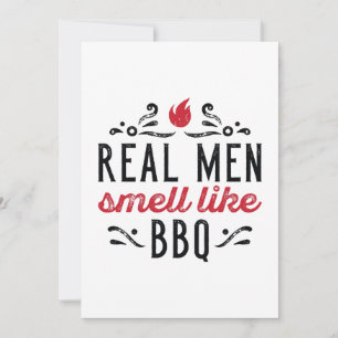 Real Men Smell Like BBQ Thank You Card