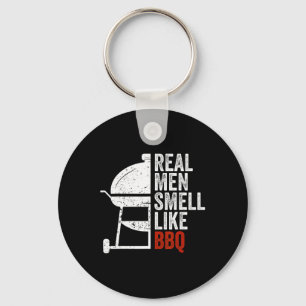 Real Men Smell Like Byrbecue Funny Bbq Grilling Gi Key Ring
