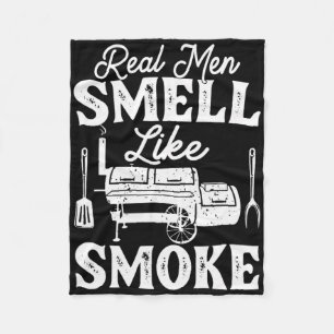 Real Men Smell Like Smoke - Pitmaster Bbq Smoker G Fleece Blanket