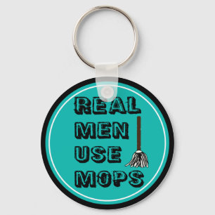 real men use mops key ring