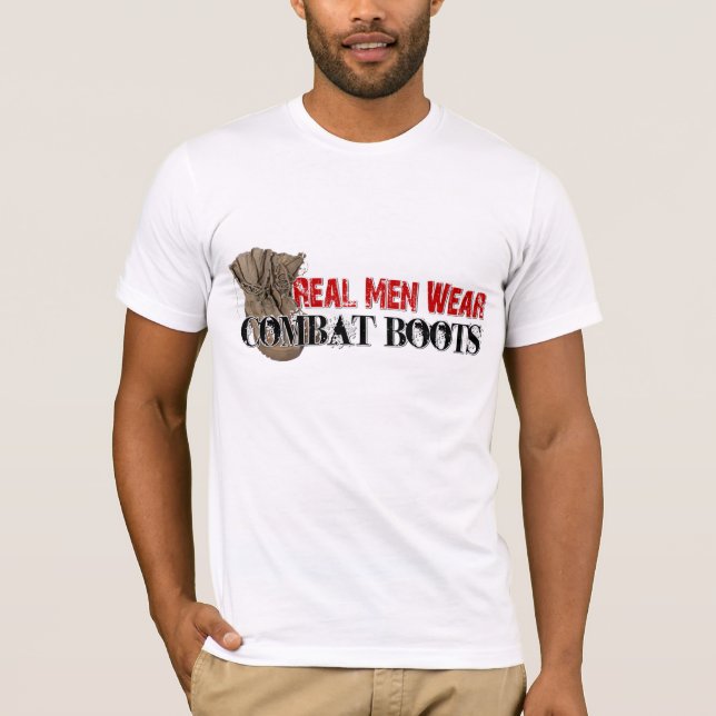 Real Men Wear Combat Boots T-Shirt (Front)