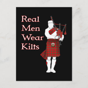 Real Men Wear Kilts Funny Scottish Postcard