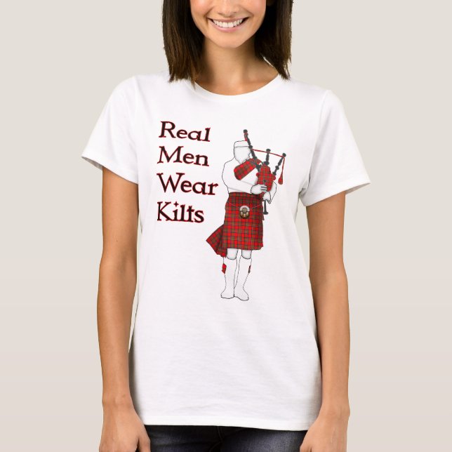 Real Men Wear Kilts Funny Scottish T-Shirt (Front)