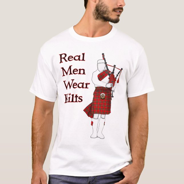 Real Men Wear Kilts Funny Scottish T-Shirt (Front)