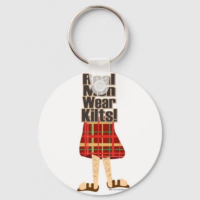 Real Men Wear Kilts Key Ring (Front)