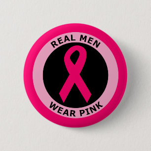 REAL MEN WEAR PINK 6 CM ROUND BADGE