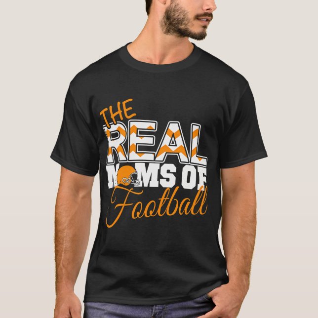 Real Moms of Football Shirt - Orange Football Mum (Front)