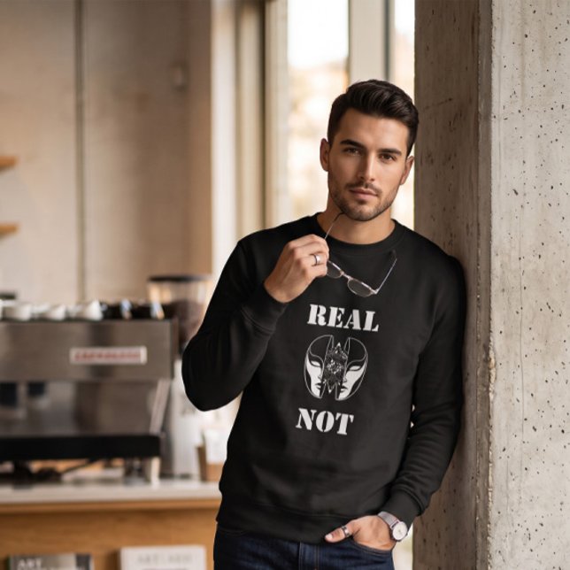 REAL NOT Identity Paradox Split Mask Black Sweatshirt (Creator Uploaded)