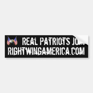 Real Patriots Join Rightwingamerica.com. Bumper Sticker
