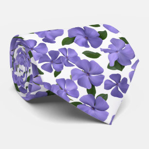 Real Periwinkle Floral Pattern Tie