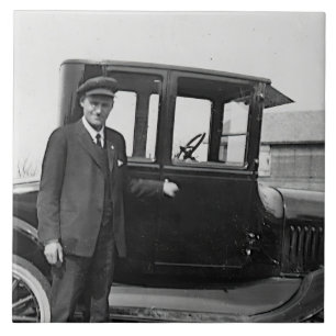 Real Photo Antique Car Ceramic Tile