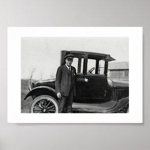 Real Photo Antique Car Poster