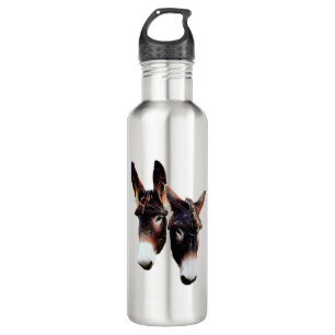 Real photo duo of donkeys - Stylized 710 Ml Water Bottle