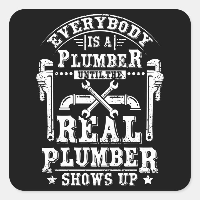Real Plumber Square Sticker (Front)