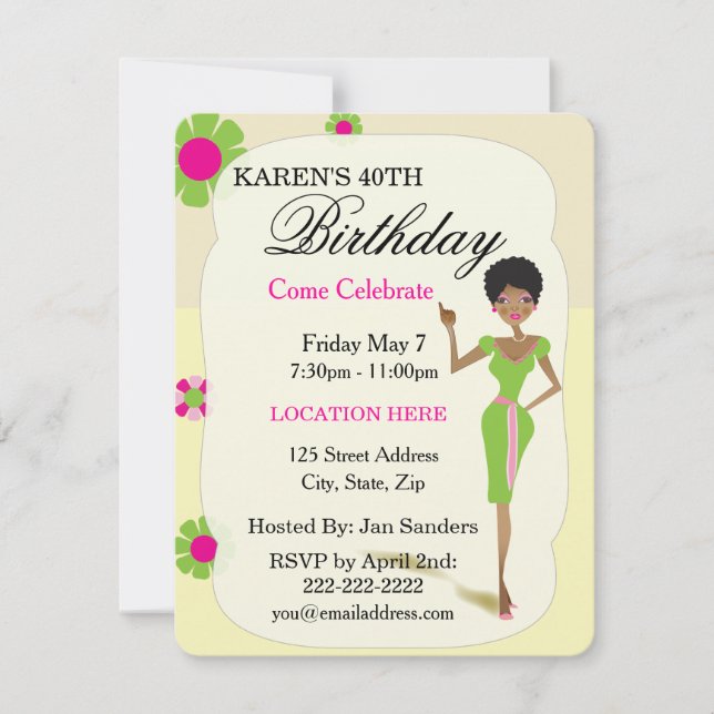 Real Pretty Girls Birthday Party Invitations (Front)