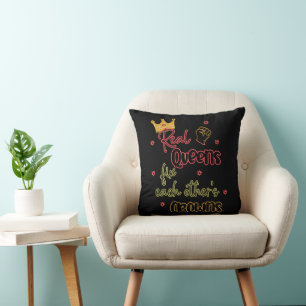 Real Queens Fix Each Other's Crowns Cushion