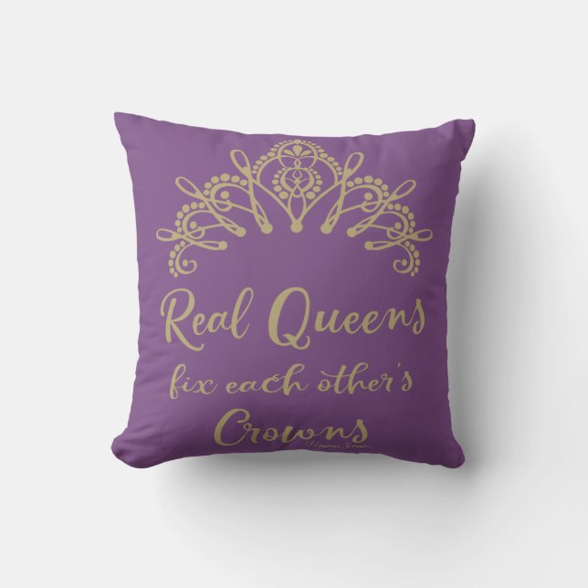 Real Queens Fix Each Other's Crowns Cushion (Front)