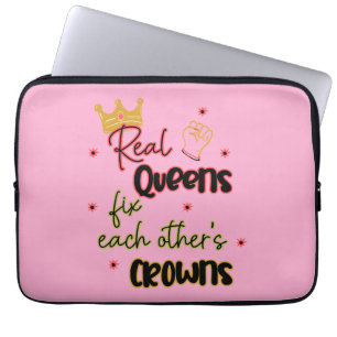 Real Queens Fix Each Other's Crowns Laptop Sleeve