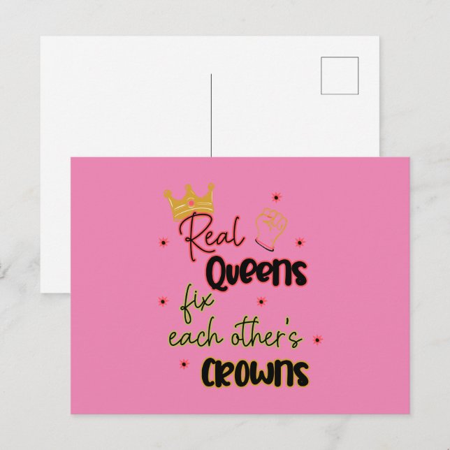 Real Queens Fix Each Other's Crowns Postcard (Front/Back)