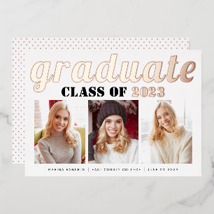 Real rose gold foil Class of 2022 graduate photo
