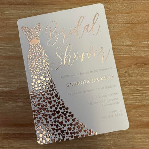 Real Rose Gold Foil Dress Bridal Shower Modern