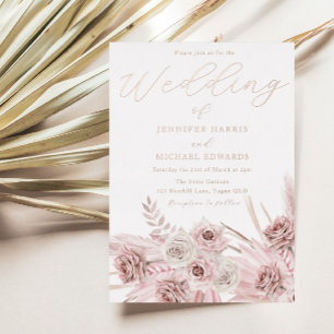 Real Rose Gold Foil Dusty Rose Boho Wedding
