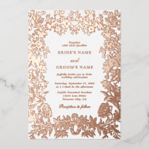 Real Rose Gold Foil Elegant Floral Wedding