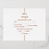 Real Rose Gold Foil Monogram Wedding RSVP