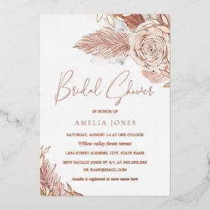 REAL ROSE GOLD FOIL Pink Boho Floral Bridal Shower