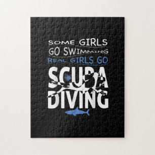 Real Scuba Diving Girl Some Go Swimming Funny Gift Jigsaw Puzzle