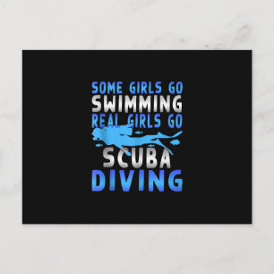 Real Scuba Diving Girls Some Go Swimming Funny Holiday Postcard